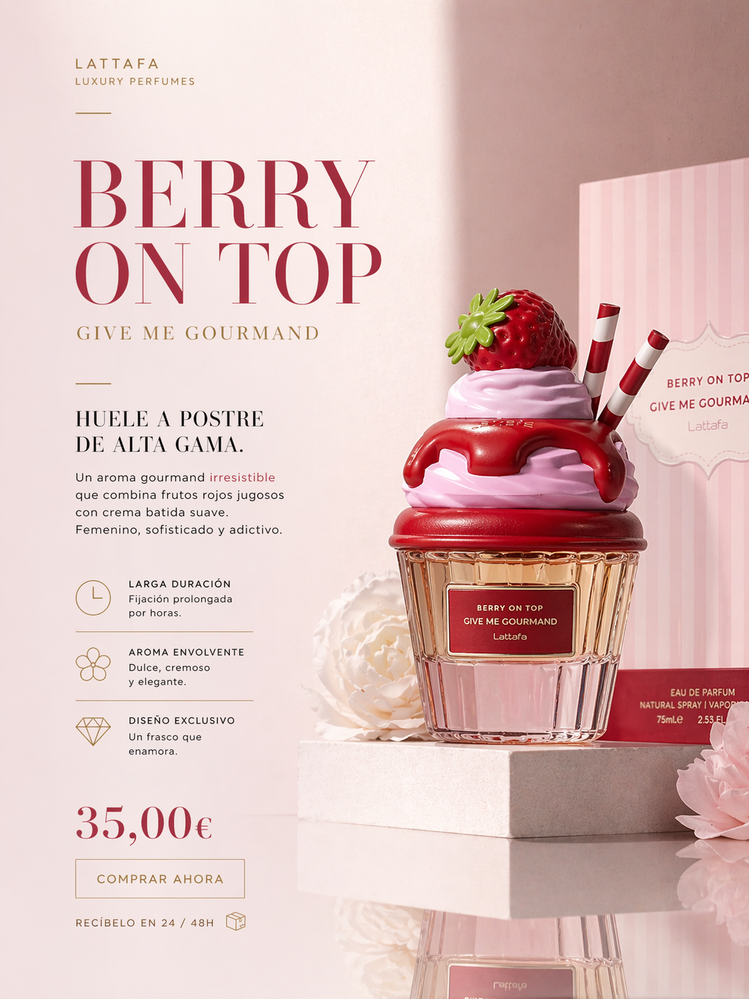 Berry On Top Lattafa | Perfume Gourmand Frutal Unisex 75ml