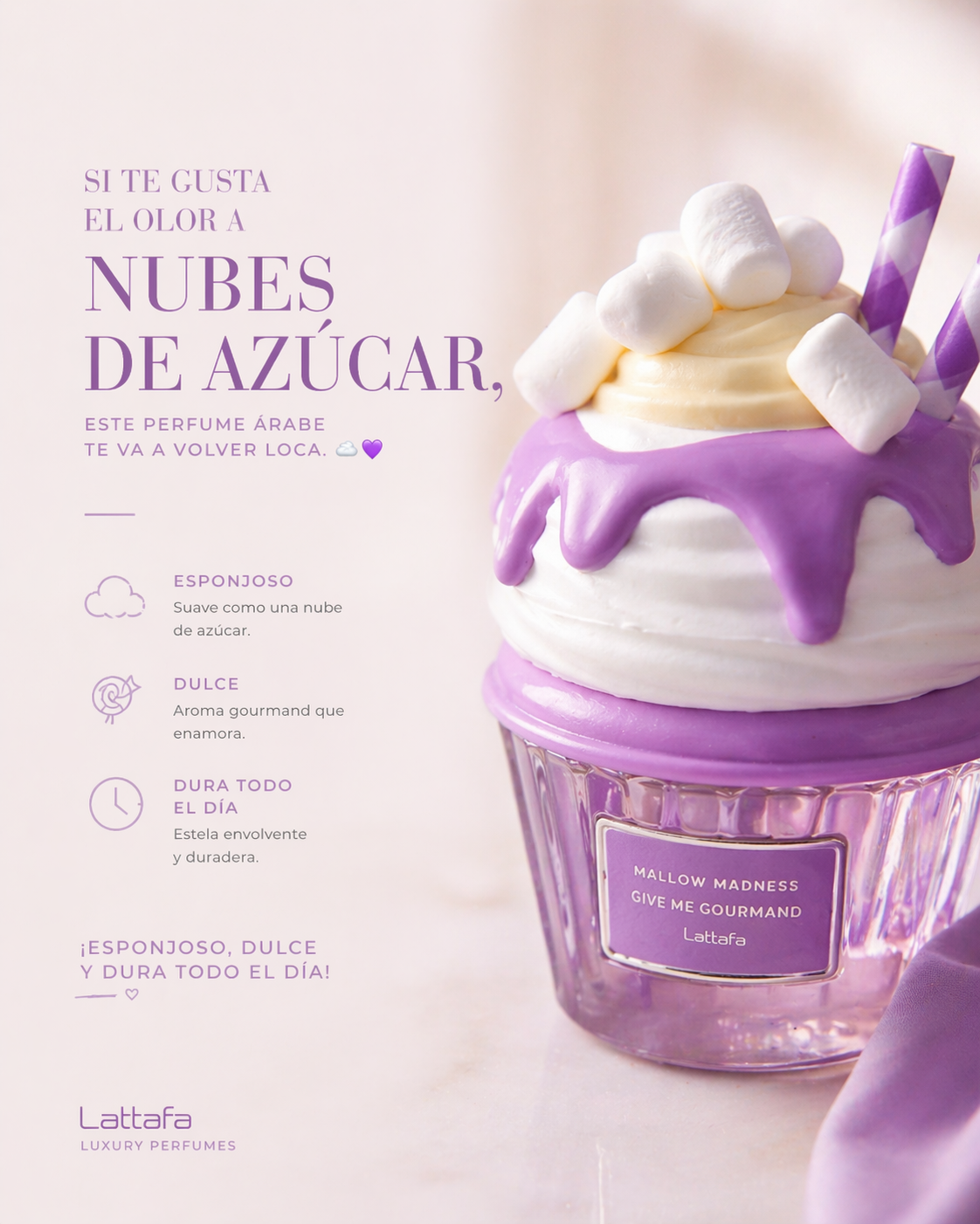 Mallow Madness Lattafa | Perfume Gourmand Malvavisco Unisex 75ml