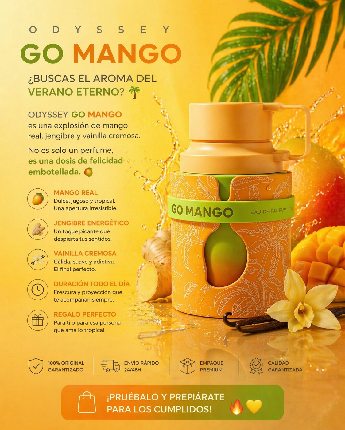 Odyssey Go Mango Armaf | Perfume Unisex Frutal Tropical 100ml