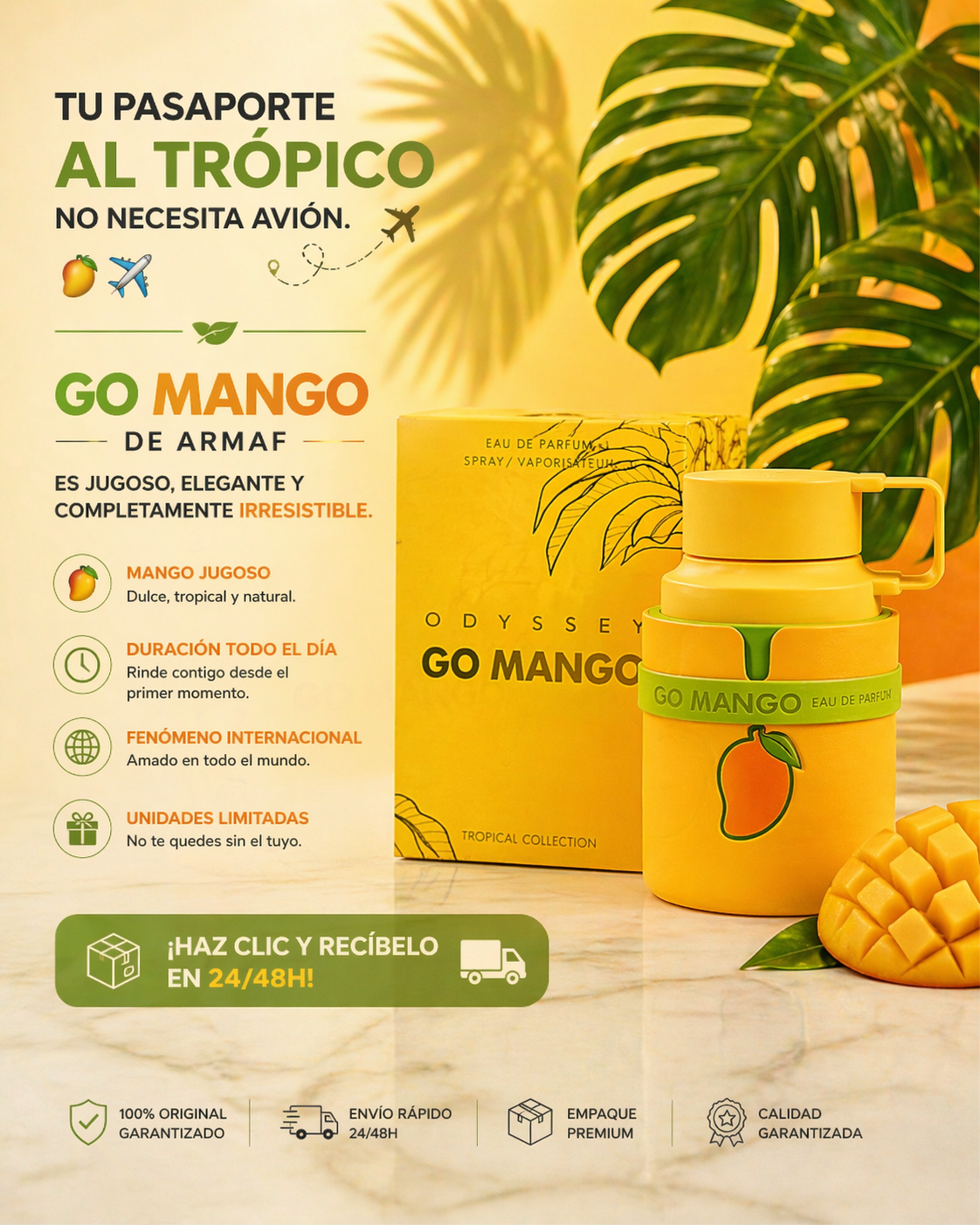 Odyssey Go Mango Armaf | Perfume Unisex Frutal Tropical 100ml