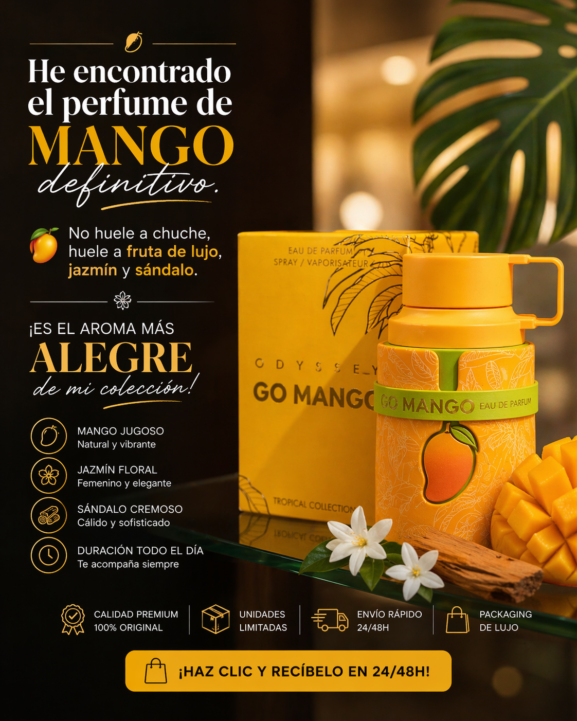 Odyssey Go Mango Armaf | Perfume Unisex Frutal Tropical 100ml