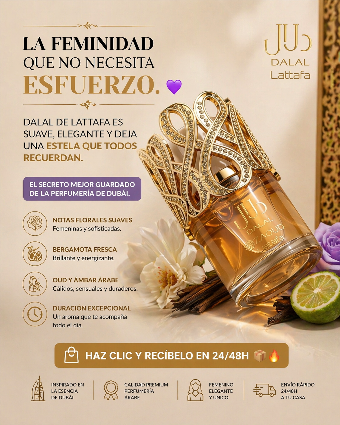 Dalal Lattafa | Perfume Femenino Floral Oriental 100ml