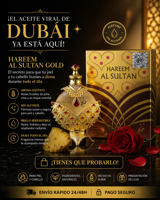 Hareem Al Sultan Gold Khadlaj | Aceite de Perfume Concentrado Sin Alcohol