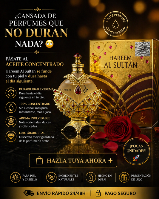 Hareem Al Sultan Gold Khadlaj | Aceite de Perfume Concentrado Sin Alcohol