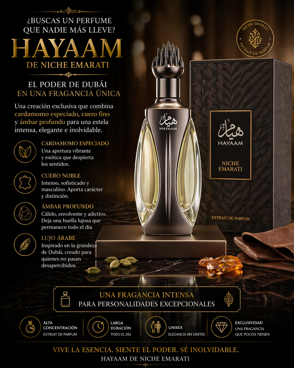 Lattafa Niche Emarati Hayaam EDP | Perfume Unisex + REGALO MUESTRA GRATIS