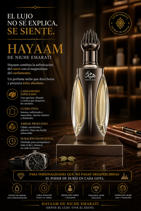 Lattafa Niche Emarati Hayaam EDP | Perfume Unisex + REGALO MUESTRA GRATIS