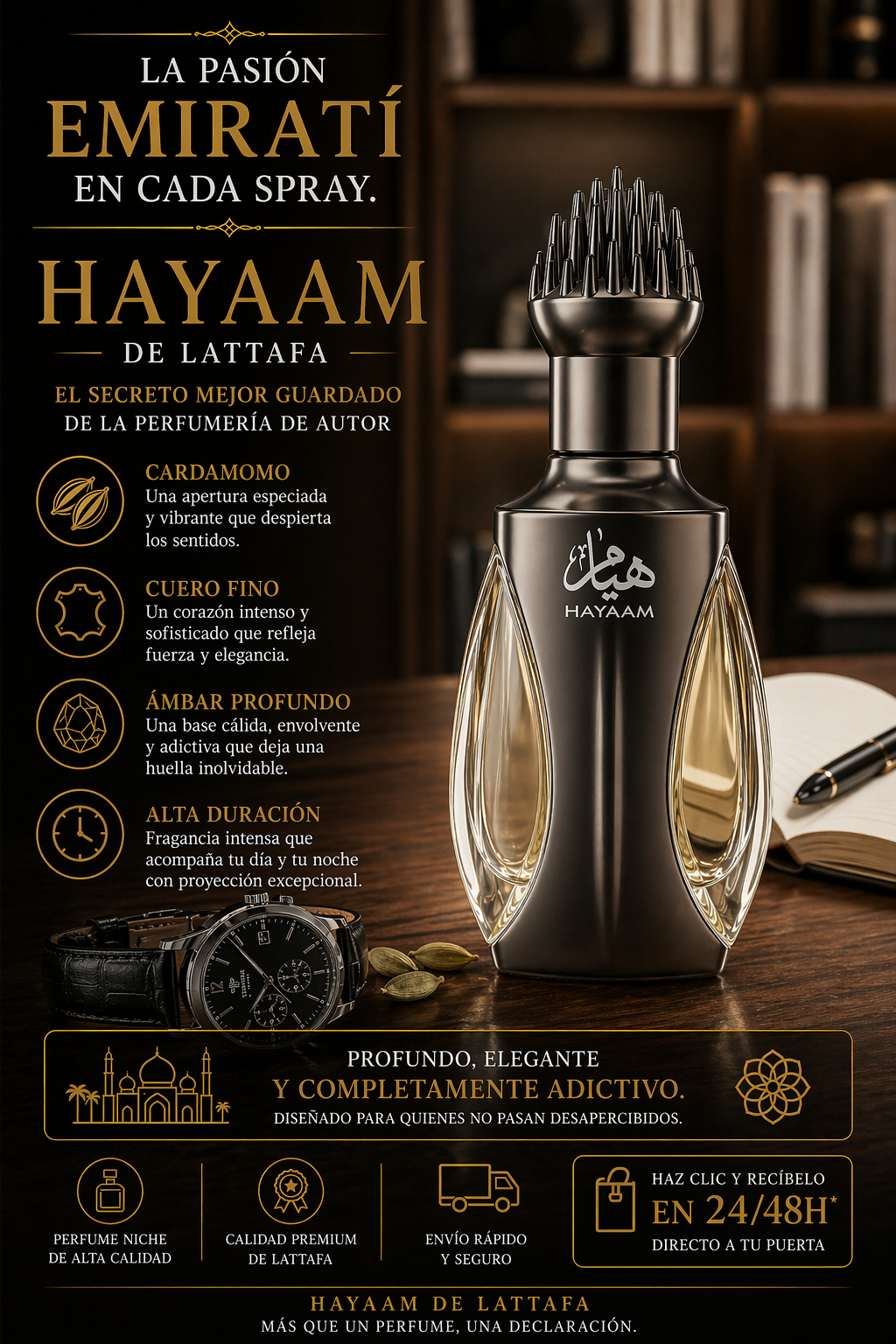 Lattafa Niche Emarati Hayaam EDP | Perfume Unisex + REGALO MUESTRA GRATIS