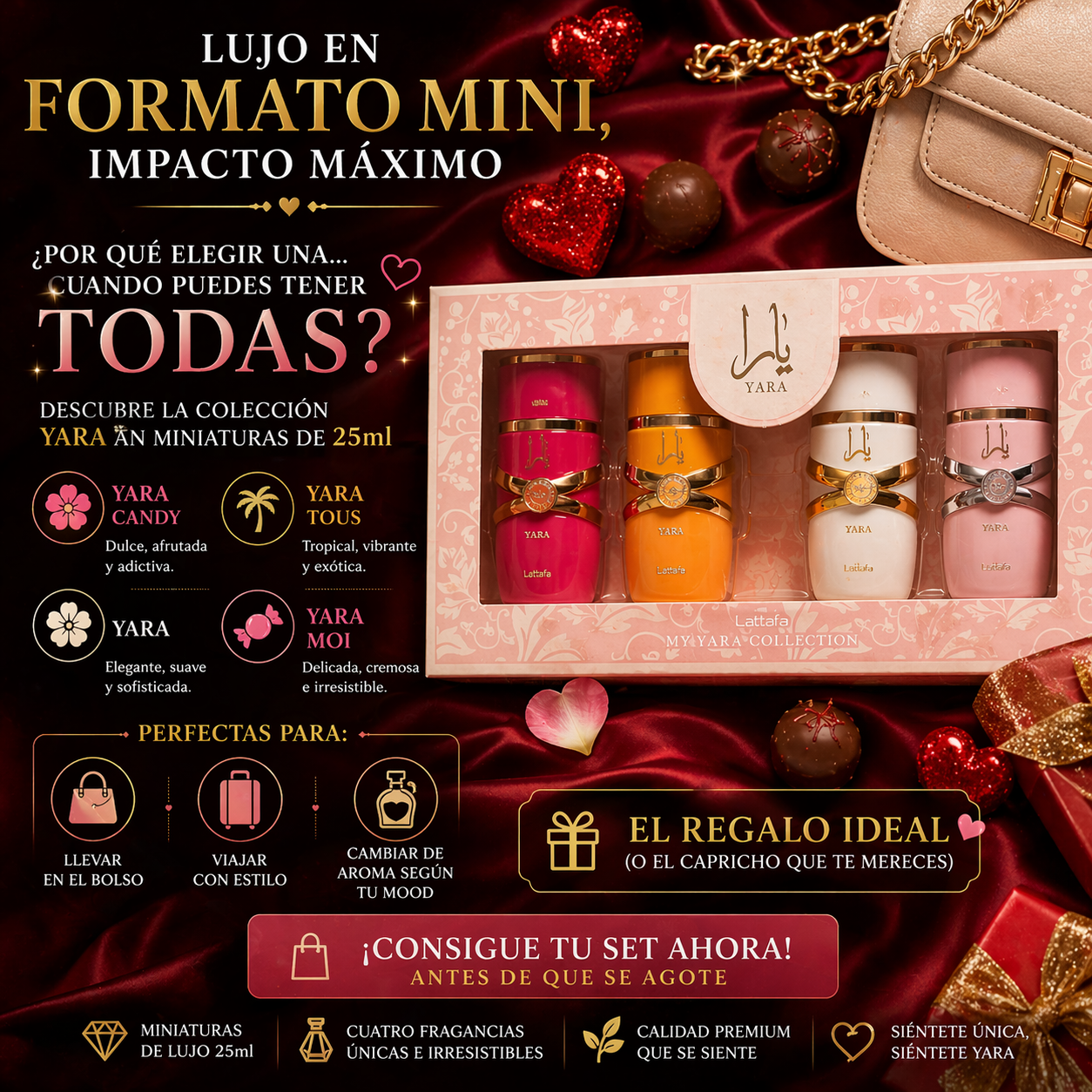My Yara Collection Lattafa | Set 4 x 25ml Yara, Yara Moi, Tous y Candy