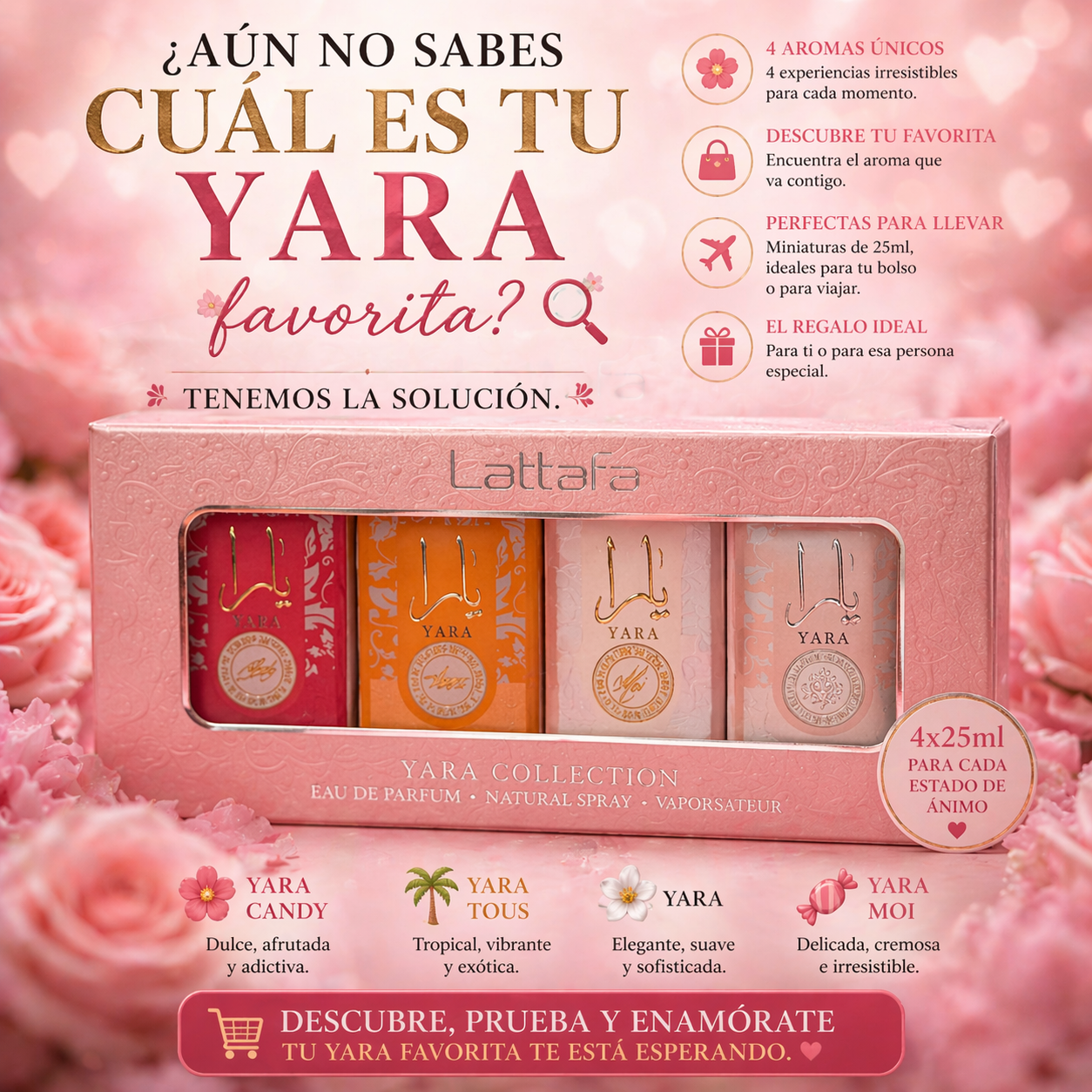 Yara Collection Lattafa | Set Discovery 4 x 5ml Miniaturas EDP