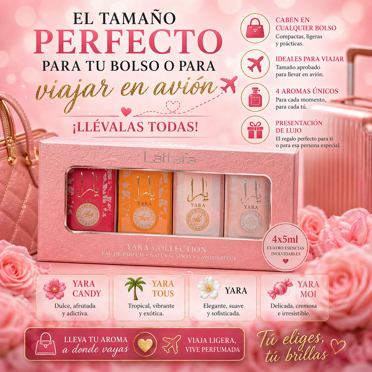 Yara Collection Lattafa | Set Discovery 4 x 5ml Miniaturas EDP