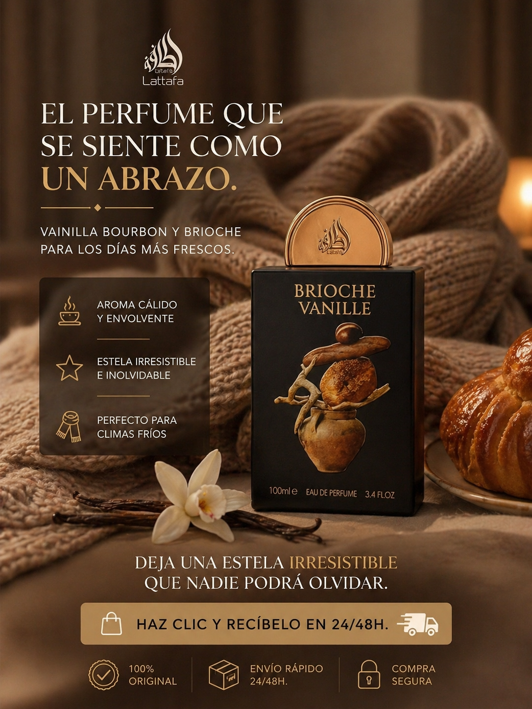 Brioche Vanille Lattafa | Perfume Unisex Gourmand 100ml
