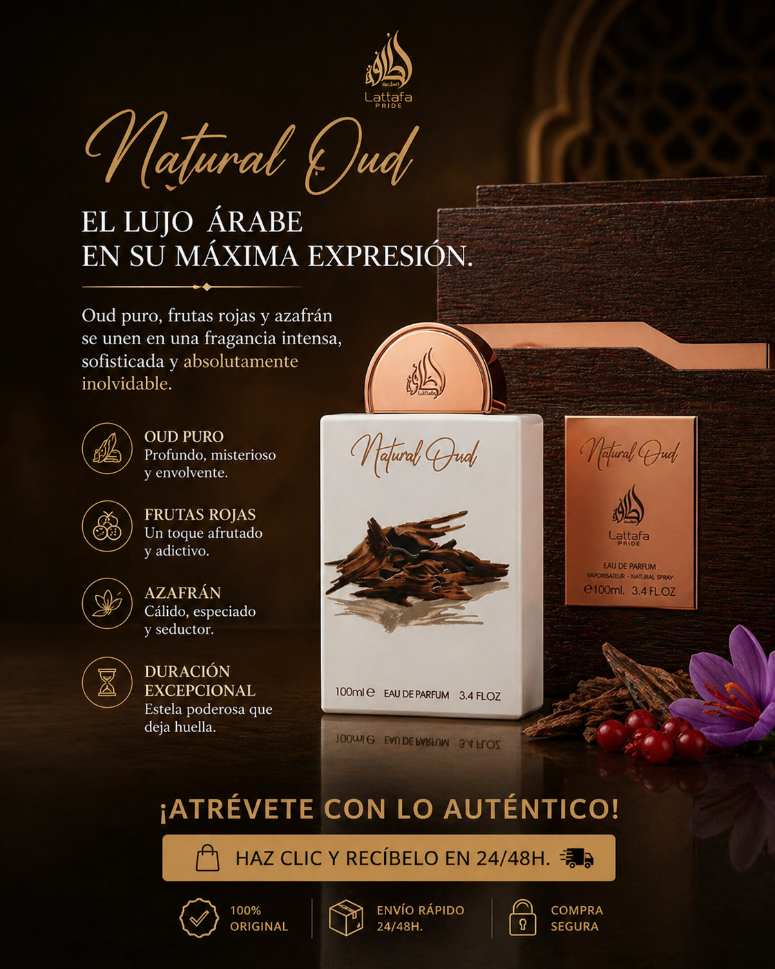 Natural Oud Lattafa | Perfume Unisex 100ml