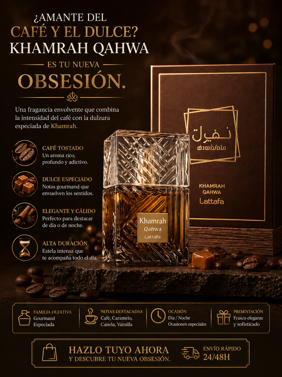 Khamrah Qahwa Lattafa | Perfume Unisex Gourmand Café 100ml