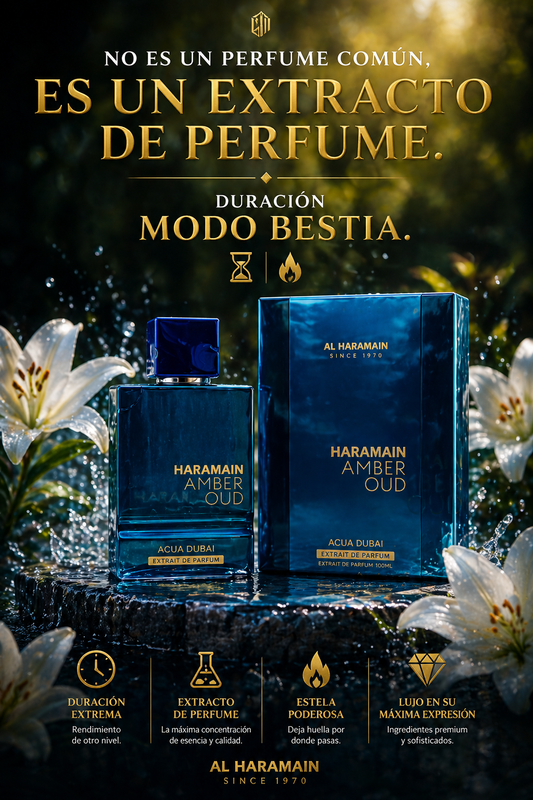 Amber Oud Aqua Dubai Al Haramain | Perfume Unisex Acuático 100ml