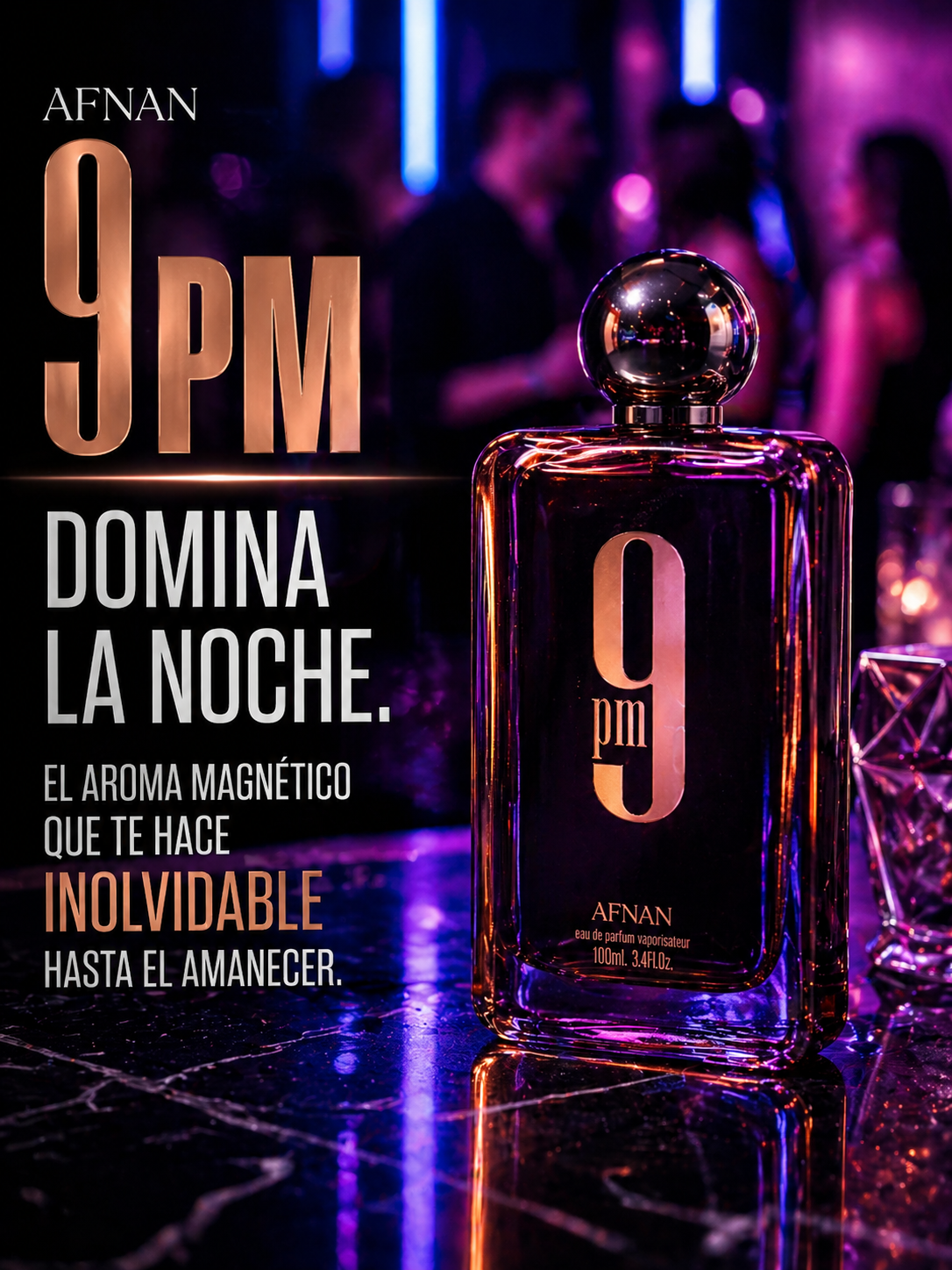 9PM Afnan | Perfume Masculino Oriental Ámbar Vainilla 100ml