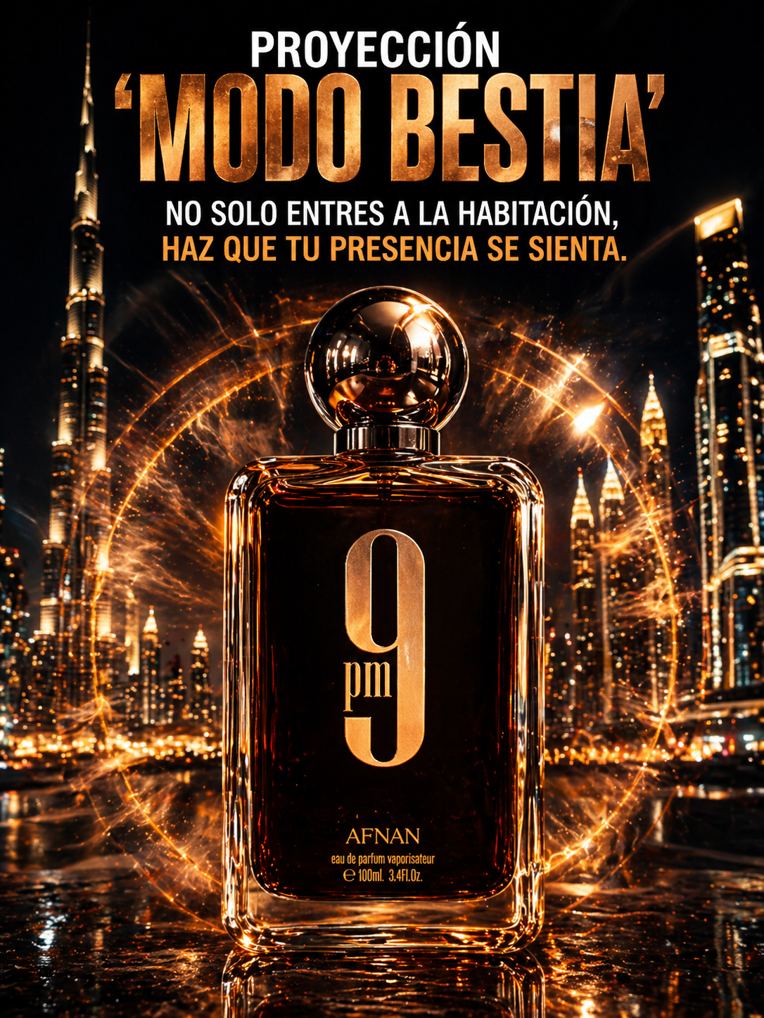 9PM Afnan | Perfume Masculino Oriental Ámbar Vainilla 100ml