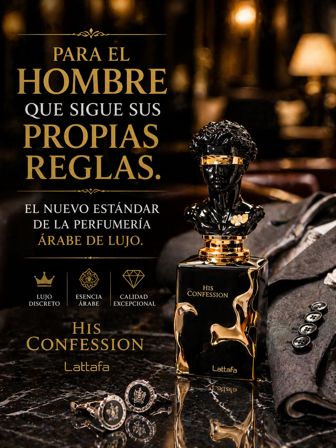 His Confession Lattafa | Perfume Masculino Oriental 100ml