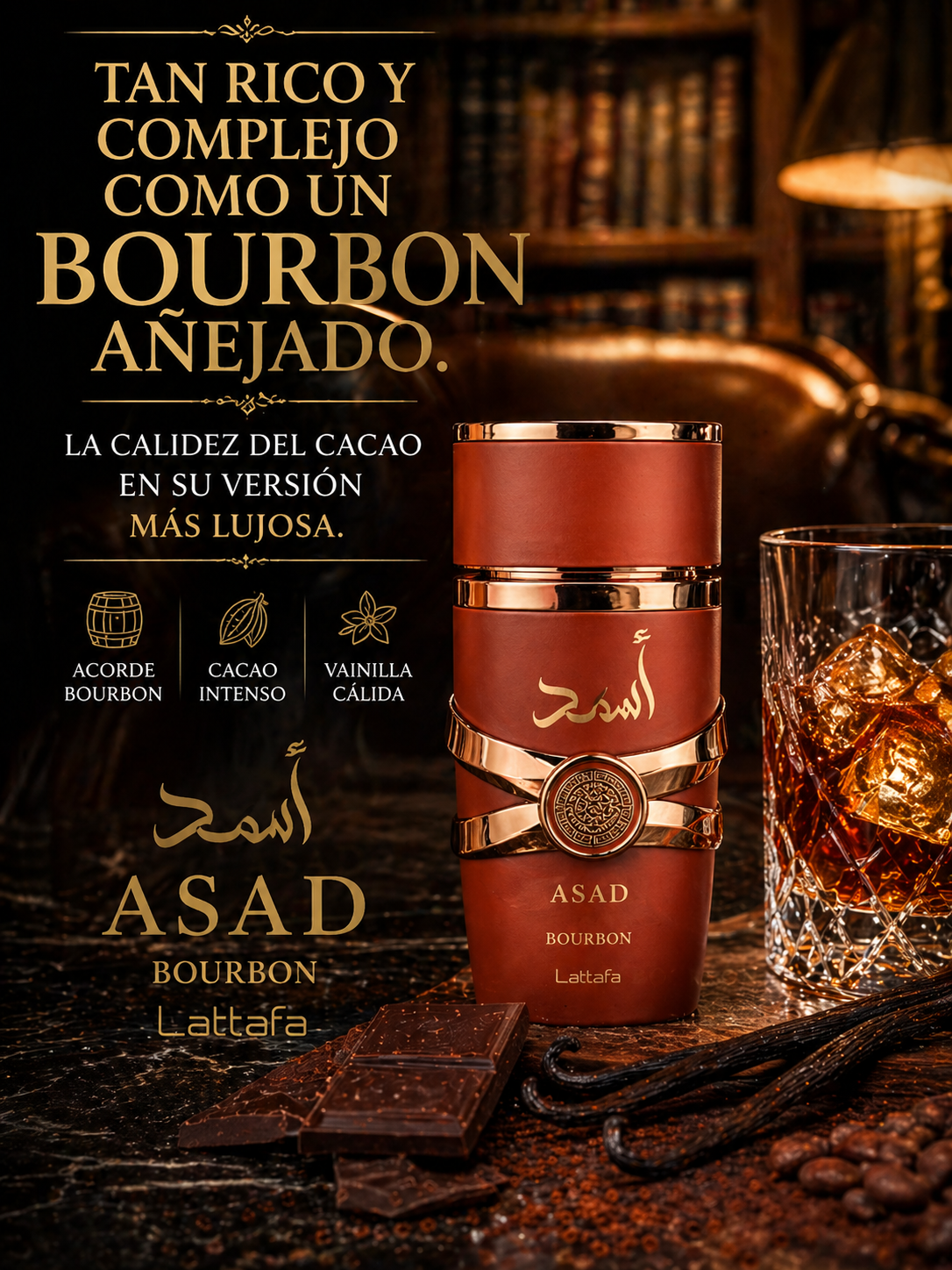 Asad Bourbon Lattafa | Perfume Masculino 100ml