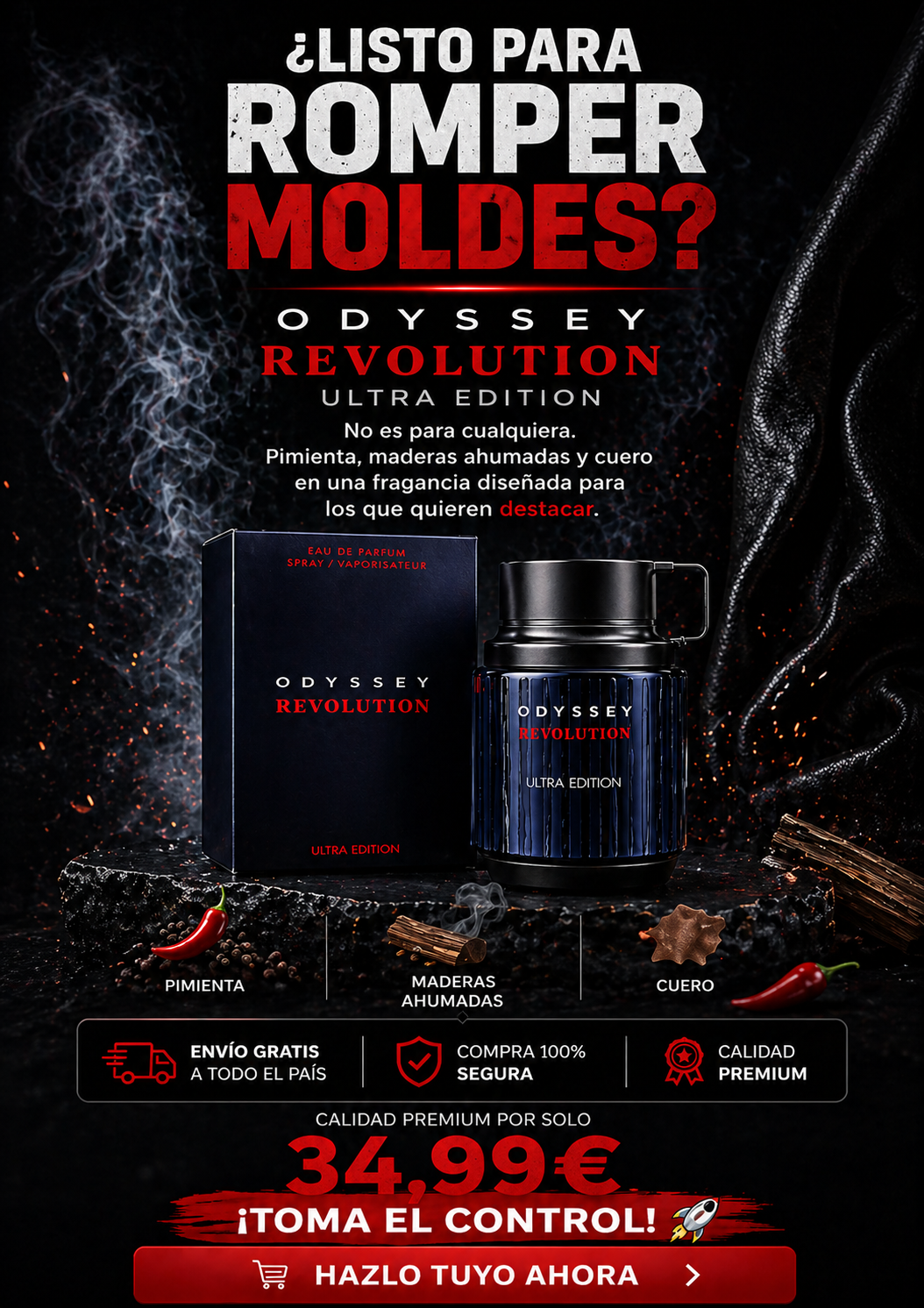 Odyssey Revolution Ultra Armaf | Perfume Masculino Amaderado Especiado 100ml