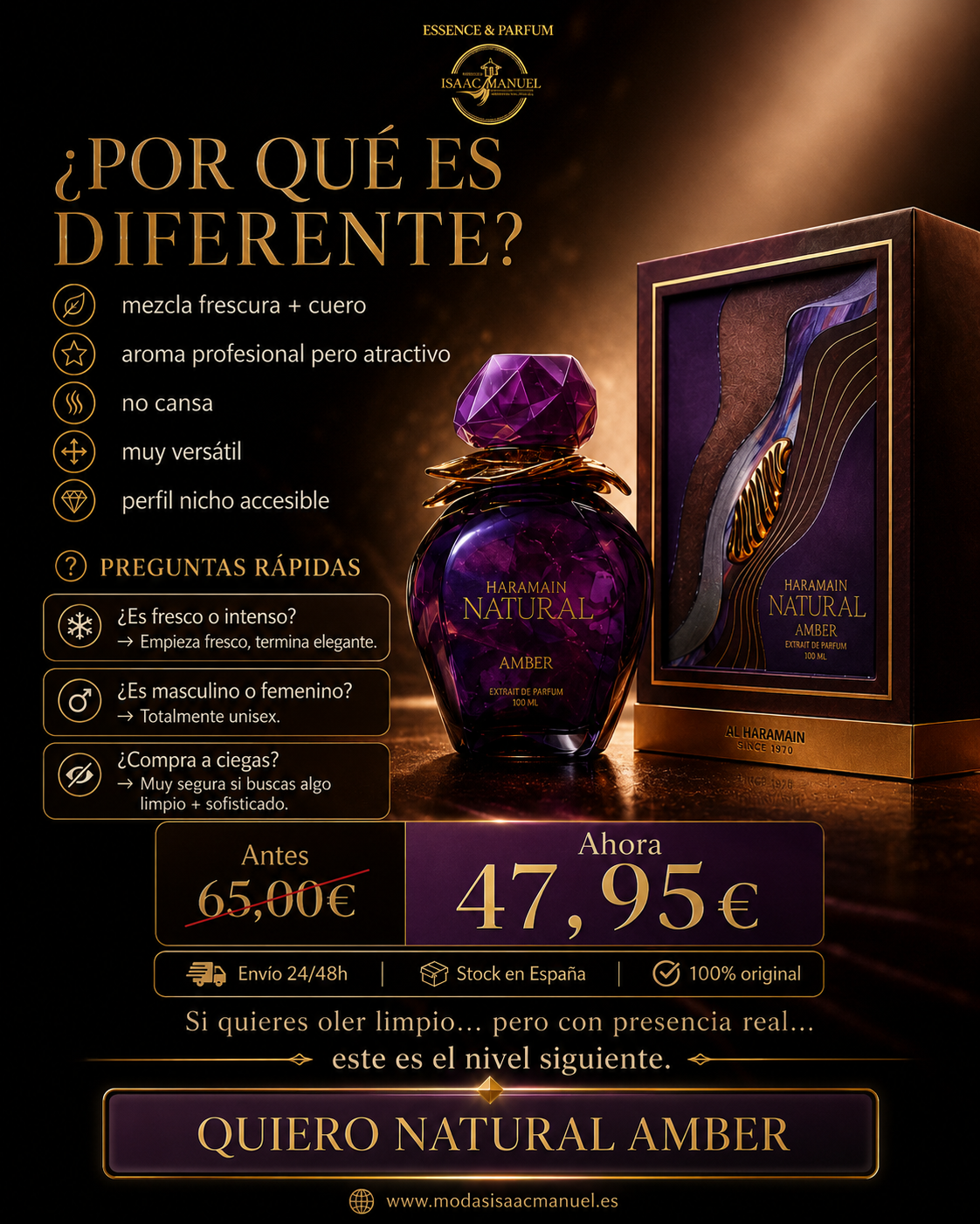 Natural Amber Al Haramain | Perfume Unisex 100ml