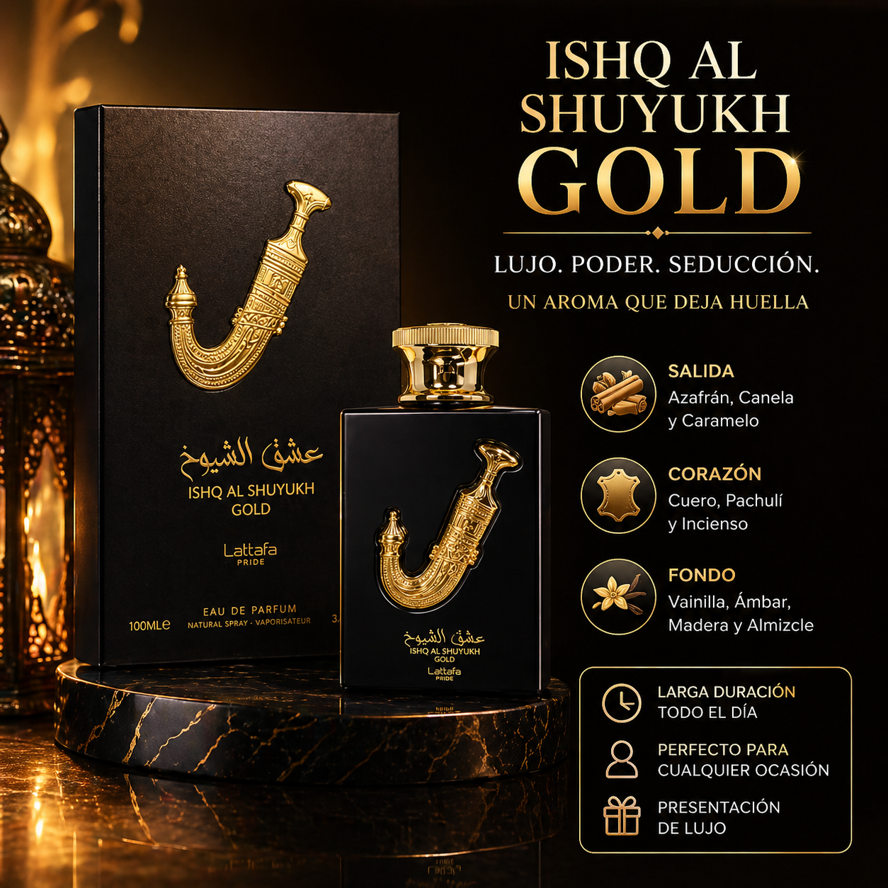 Ishq Al Shuyukh Gold Lattafa | Perfume Unisex 100ml