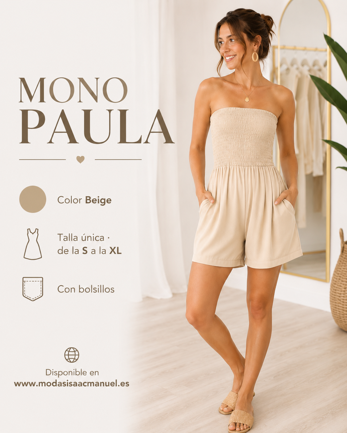Mono Corto "PAULA" | Pecho Fruncido Palabra de Honor