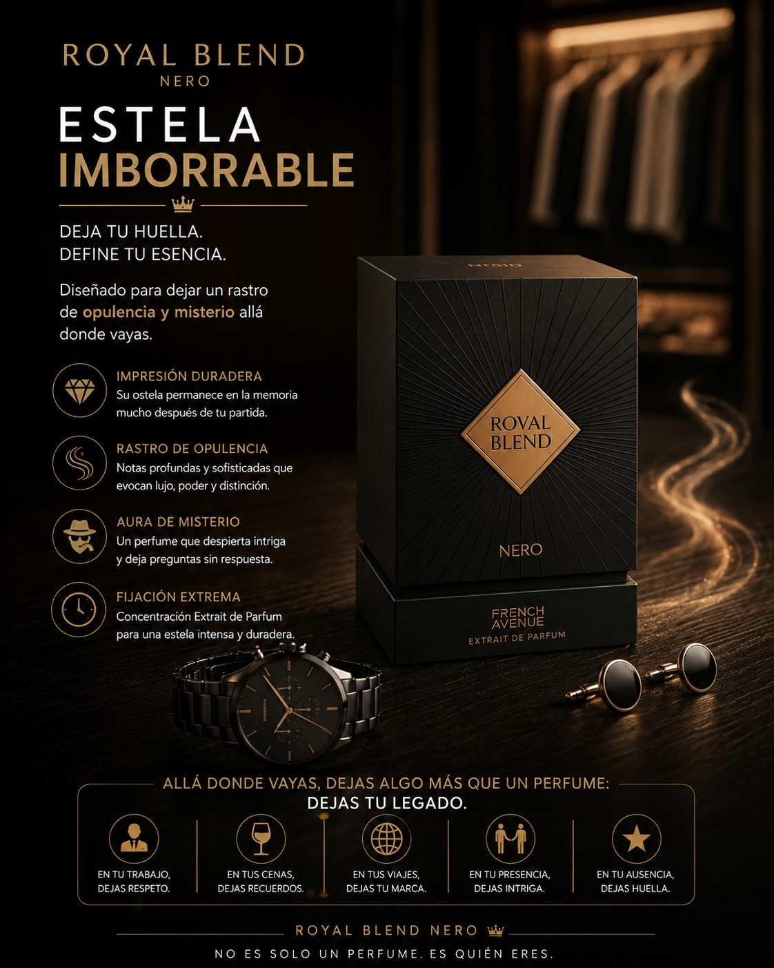Royal Blend Nero de French Avenue | Extracto de Perfume Unisex 100ml