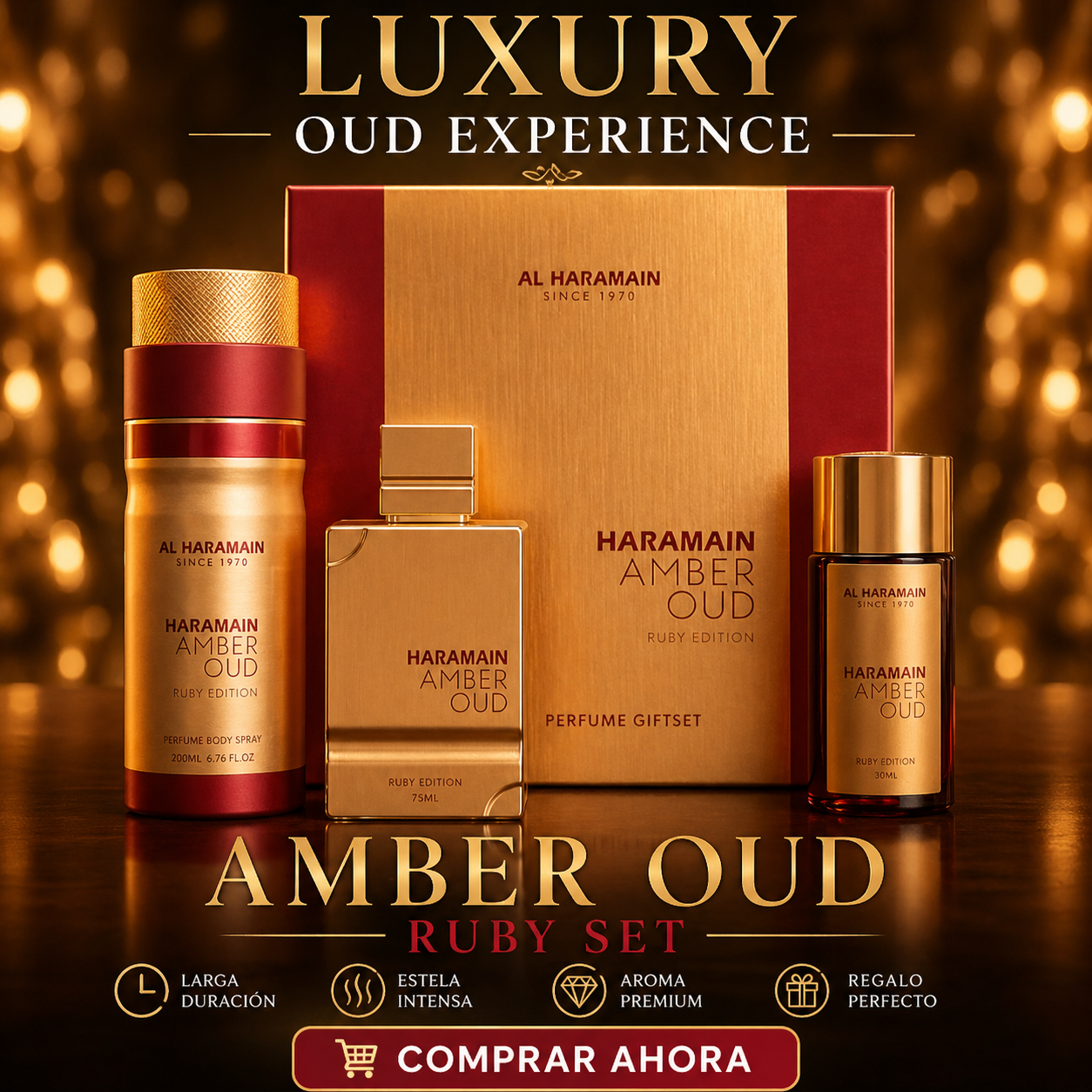 Amber Oud Ruby Edition Al Haramain | Gift Set EDP