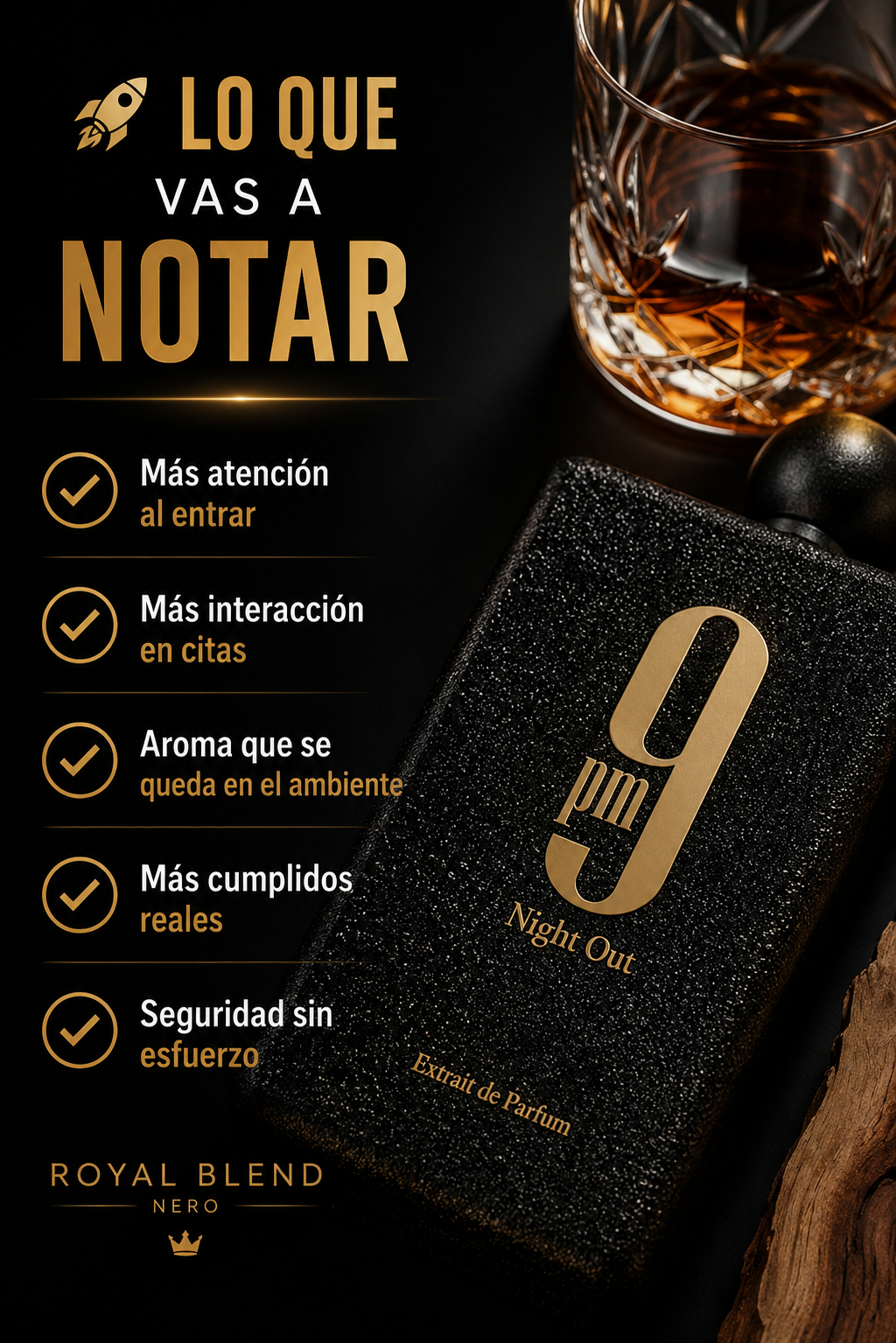 9PM Night Out Afnan | Extrait de Parfum Masculino Ámbar Vainilla 100ml