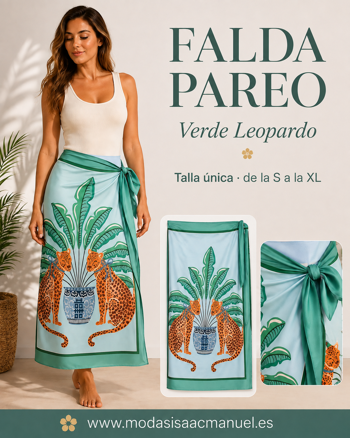 Falda Pareo Larga con Lazada | Estampados Exclusivos