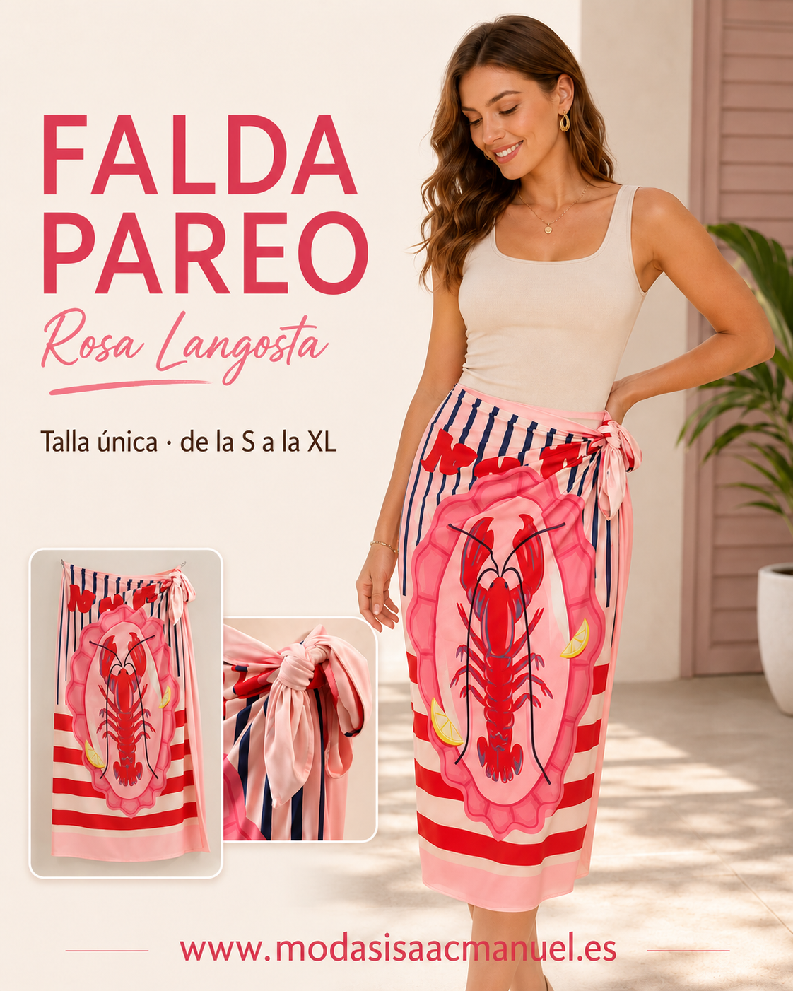 Falda Pareo Larga con Lazada | Estampados Exclusivos