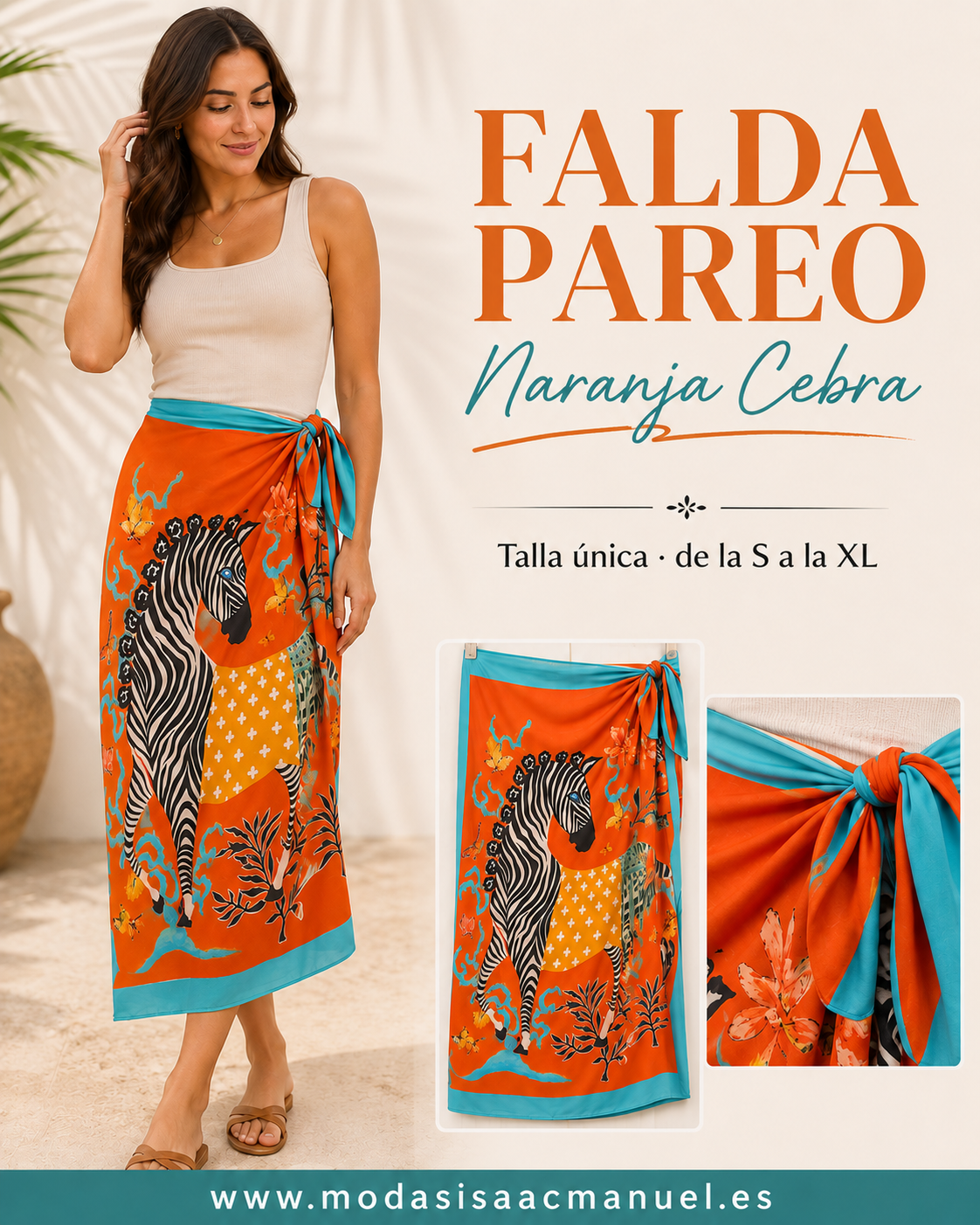 Falda Pareo Larga con Lazada | Estampados Exclusivos