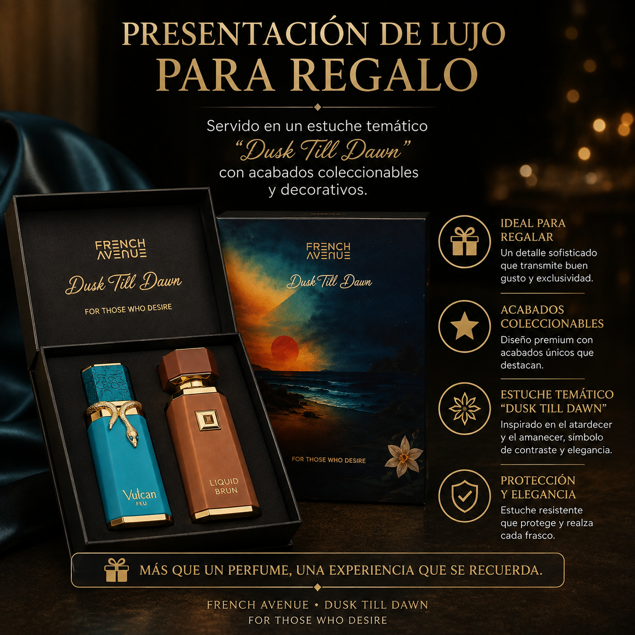 Pack Perfumes Hombre Senziate "Dusk Till Dawn" EDP (2x100ml) + Atomizador Recargable