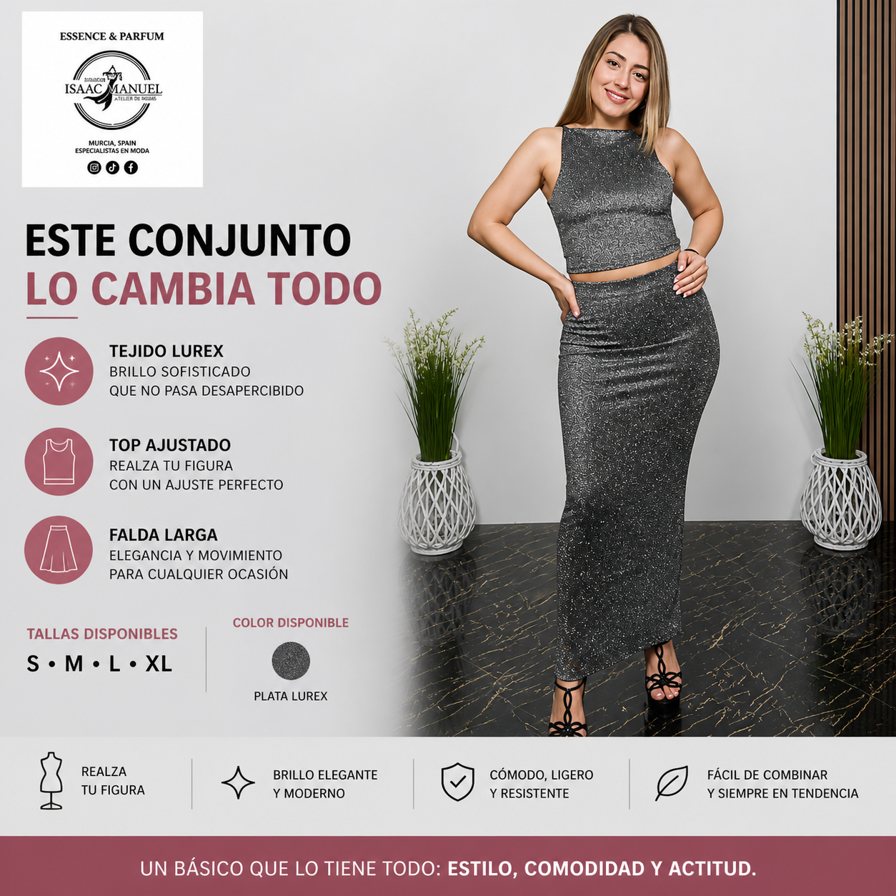 Conjunto de dos piezas brillante