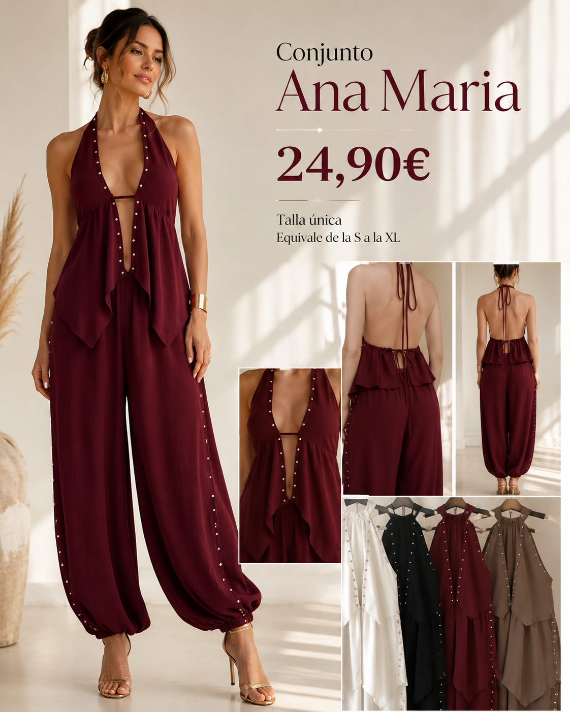 Conjunto de Dos Piezas "Ana Maria" | Estilo Boho-Chic con Espalda Descubierta