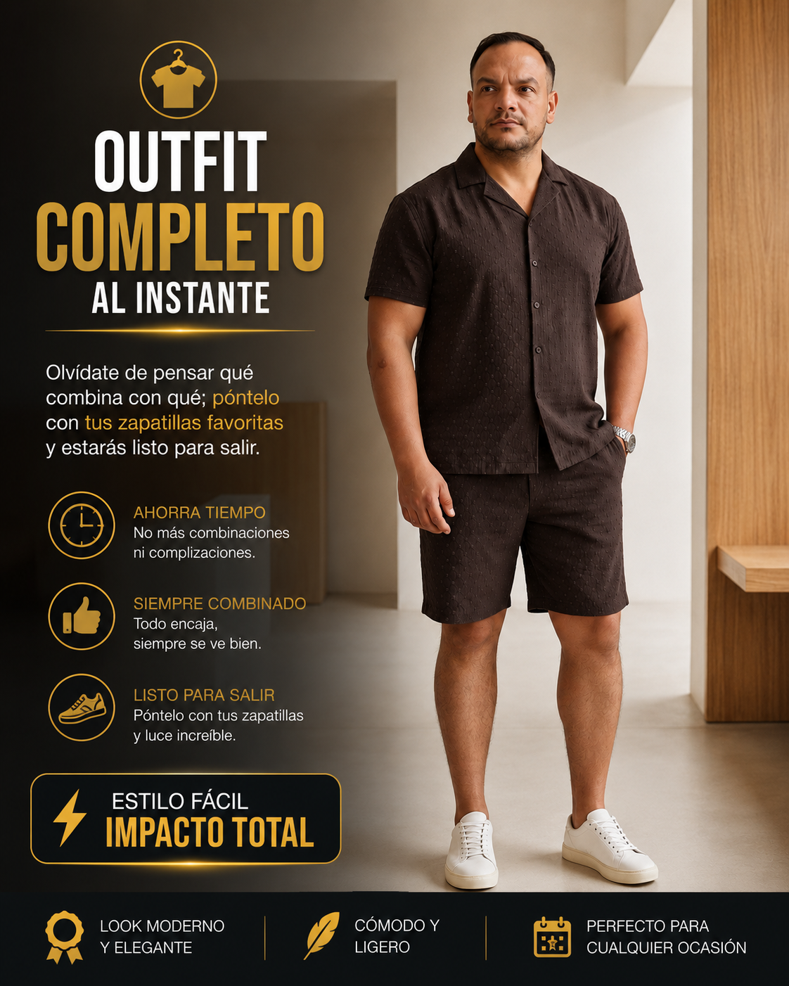 Conjunto Camisero y Bermuda Plumeti para Hombre | Estilo Veraniego y Confort Total