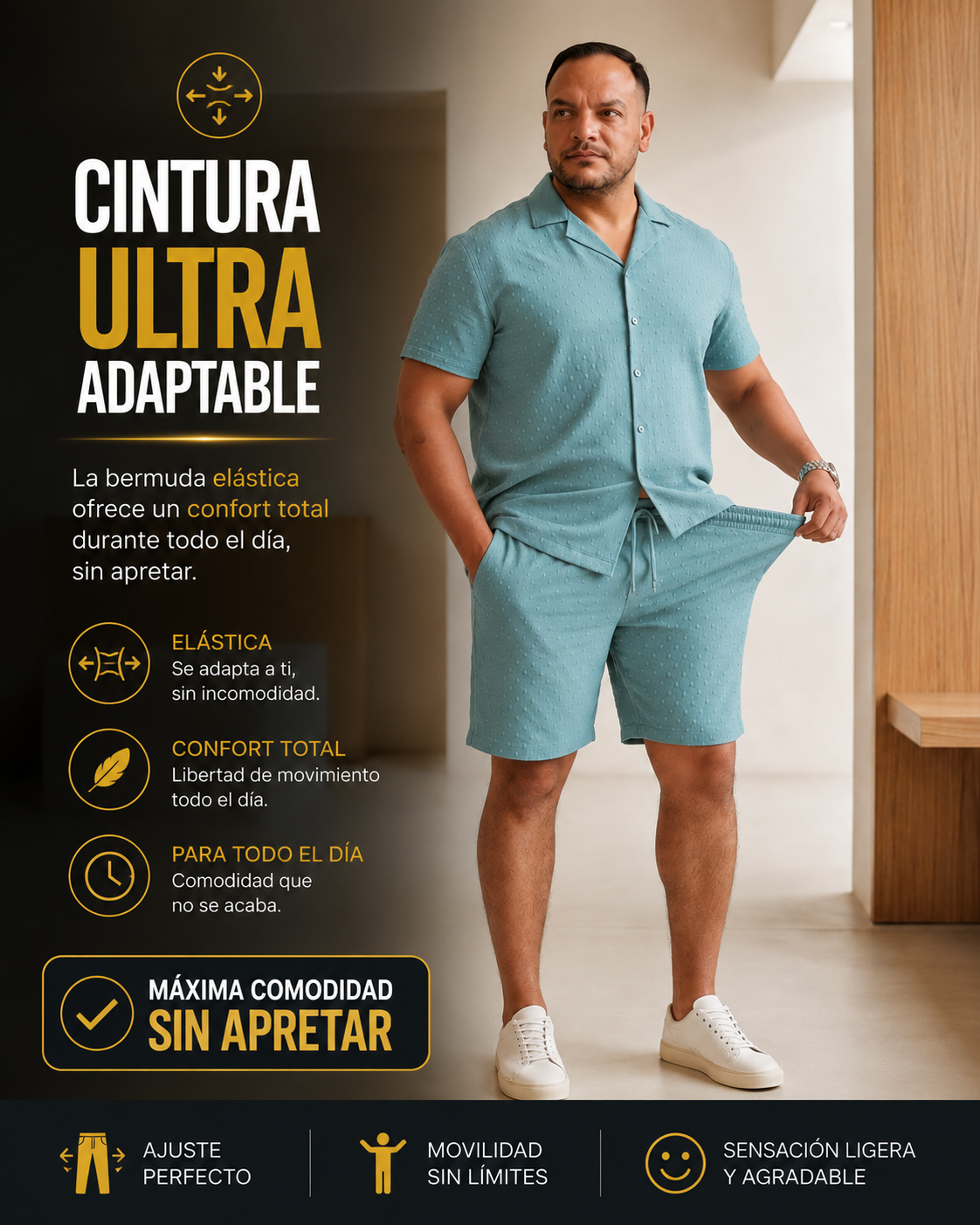 Conjunto Camisero y Bermuda Plumeti para Hombre | Estilo Veraniego y Confort Total