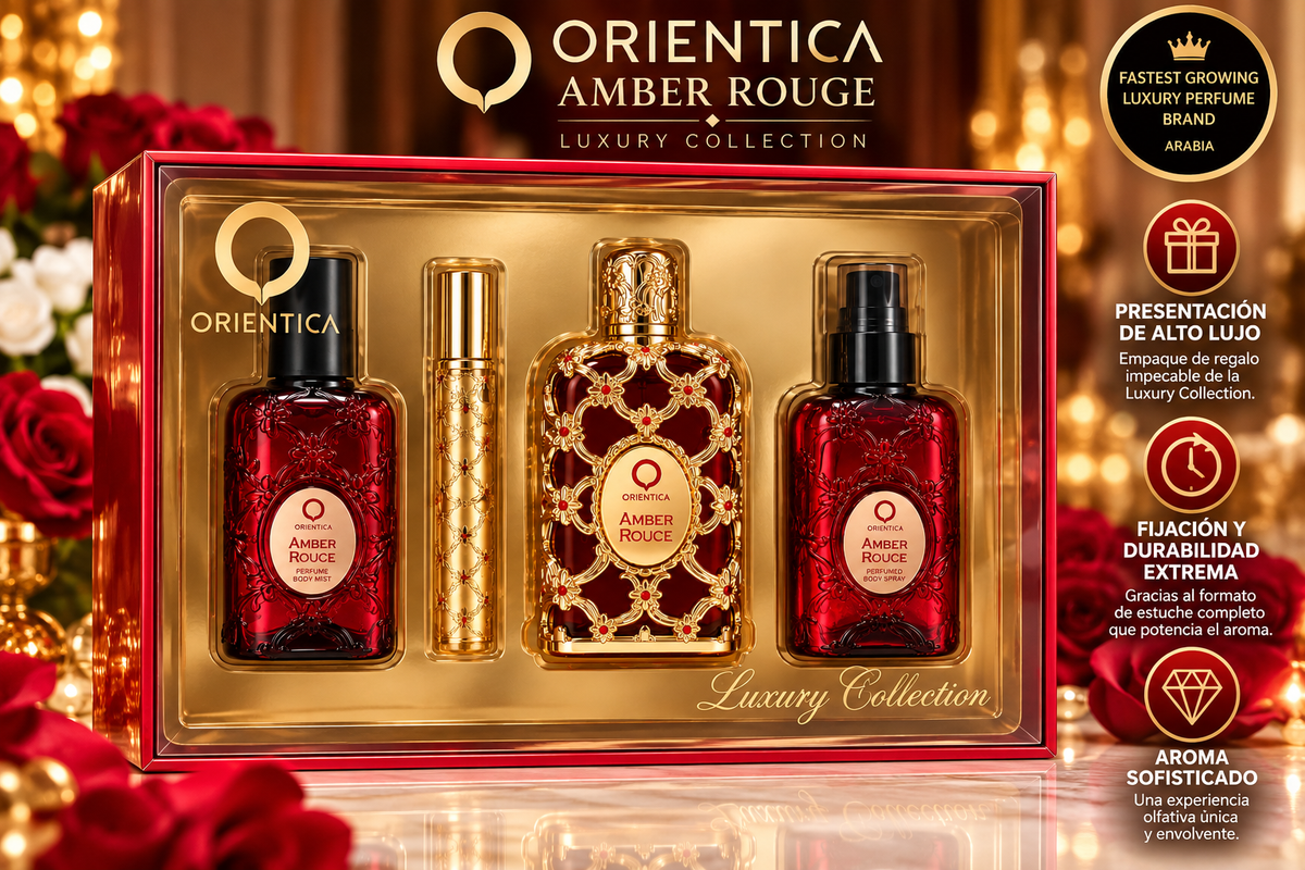Orientica Amber Rouge Luxury Collection Set de Regalo 4 Piezas