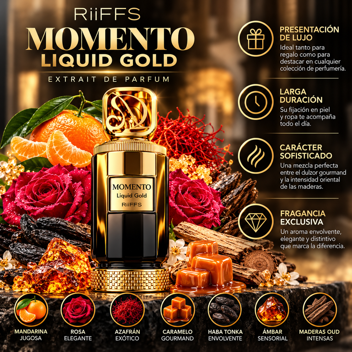 Riiffs Momento Liquid Gold 100 ml Extrait de Parfum Unisex