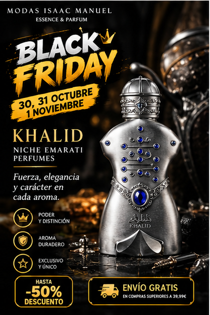 Niche Emarati Khalid Lattafa | Perfume Unisex Cuero Oud Azafrán 100ml