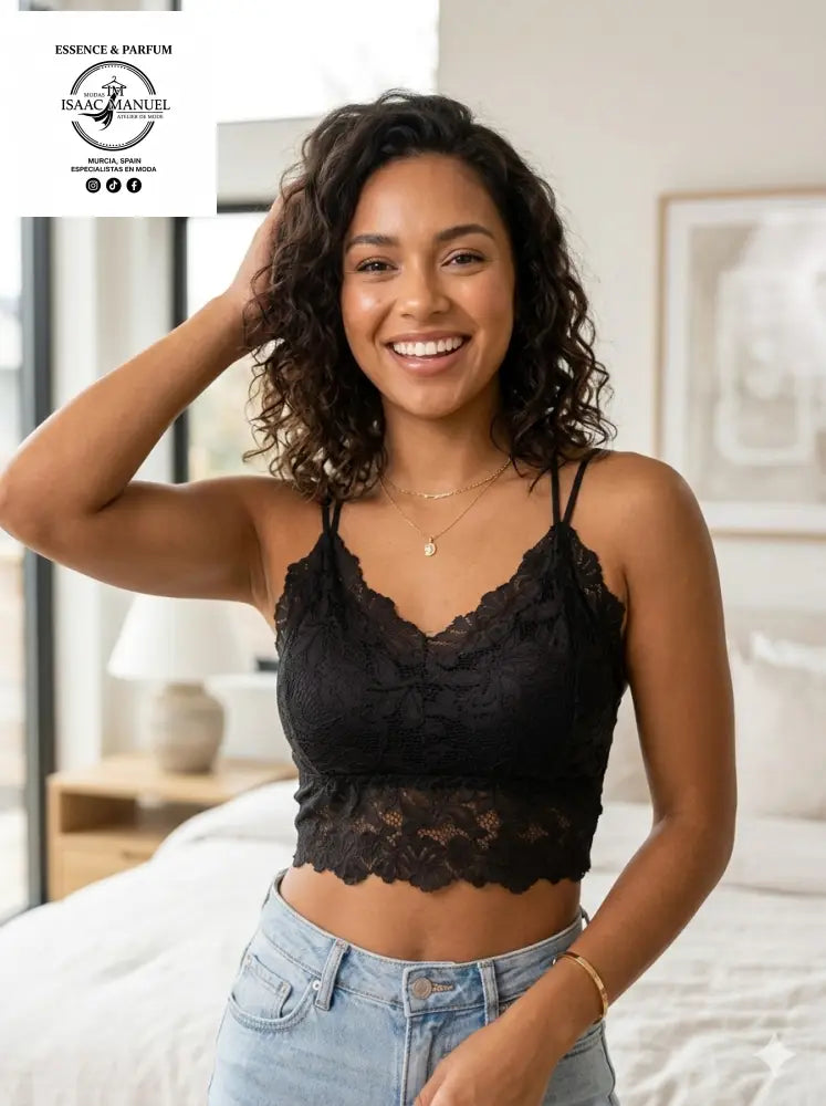 Bralette de Encaje Floral - Feminidad y Confort Sin Costuras 11005 top mujer