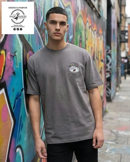 Camiseta Oversize Bugs Bunny Gángster | Streetwear Gráfico Unisex Camiseta hombre