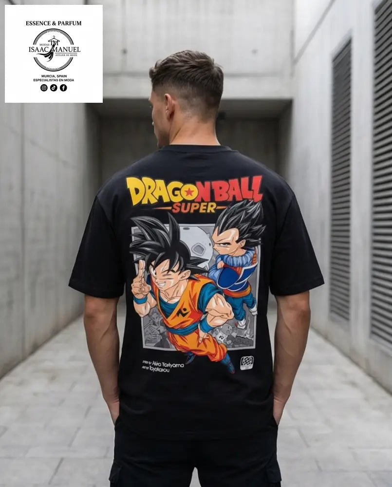 Camiseta oversize hombre Dragon Ball Super Goku blanco - logo pecho - envío 24-48h península