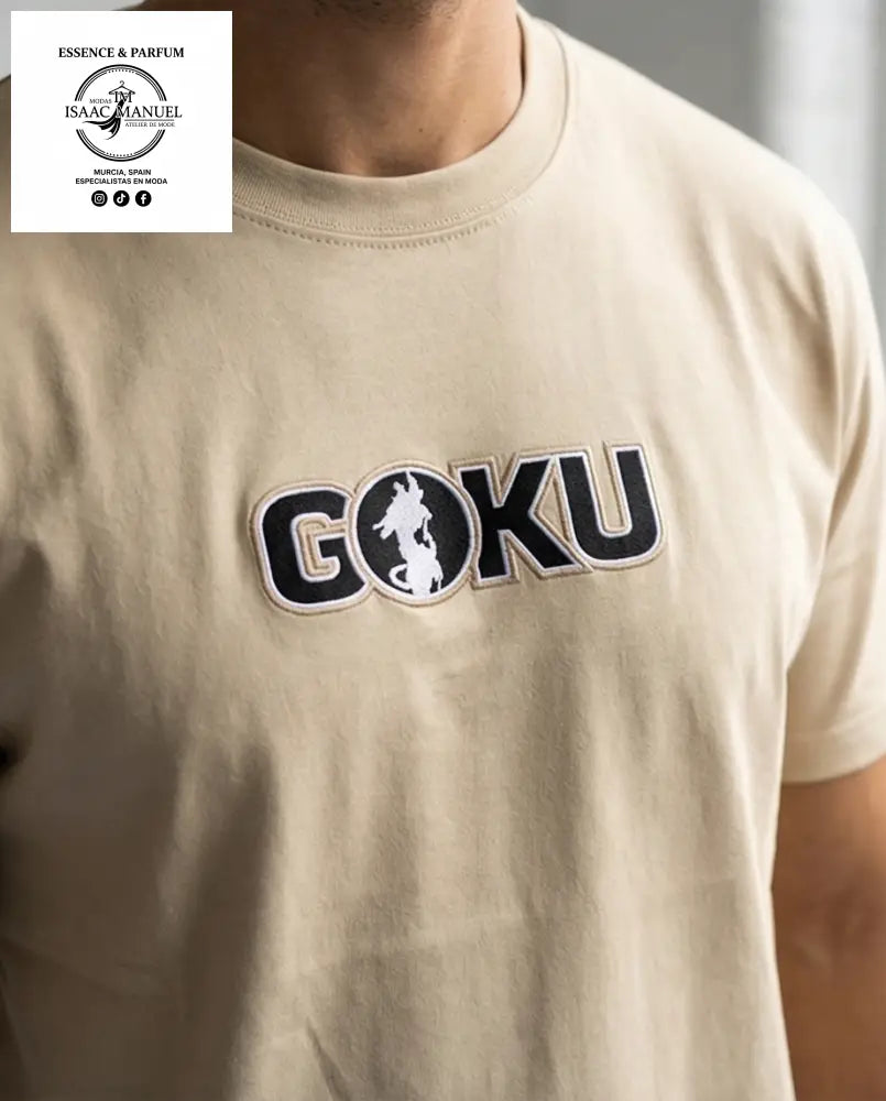 Camiseta Oversize Goku Pixel Art | Negro · Verde · Arena - Beige / S - Camiseta