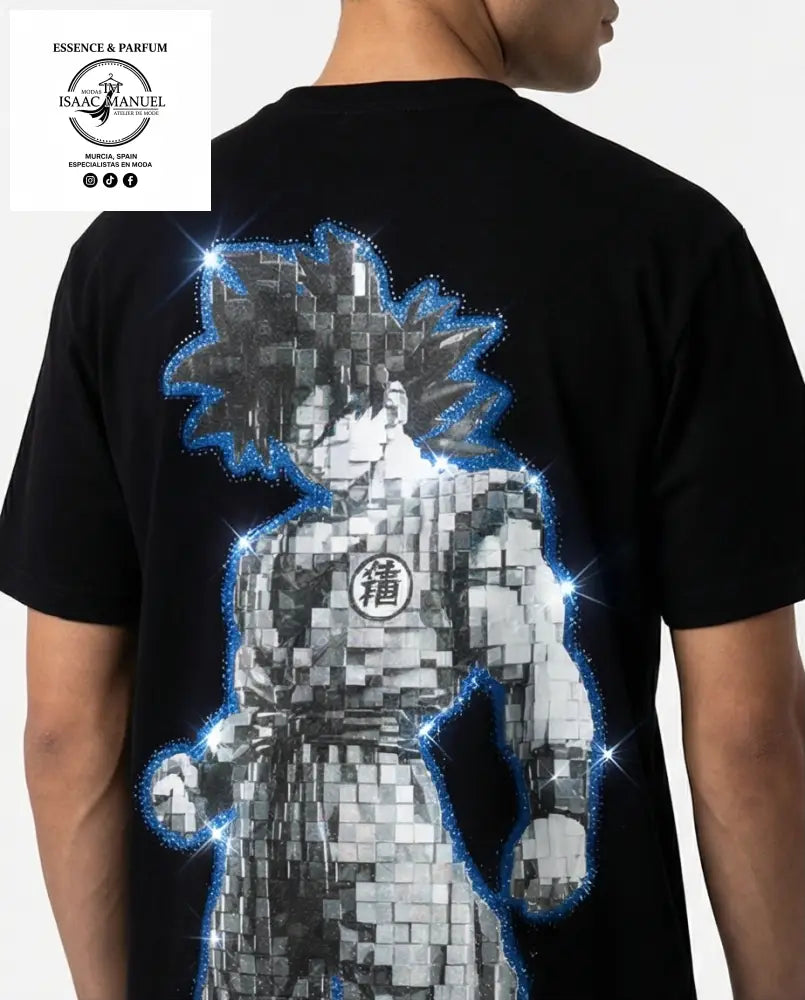 Camiseta Oversize Goku Pixel Art | Negro · Verde · Arena - Negro / S - Camiseta