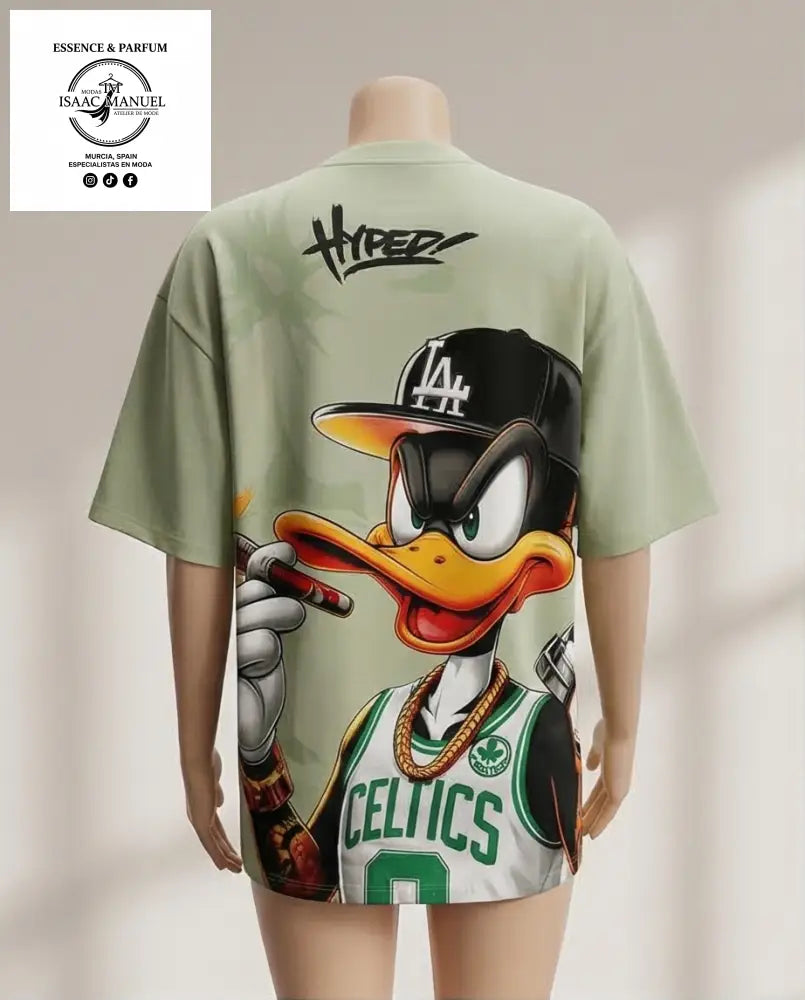Camiseta Oversize ’Hyped’ Duck – Edición Street Urban QQ2329 Camiseta hombre