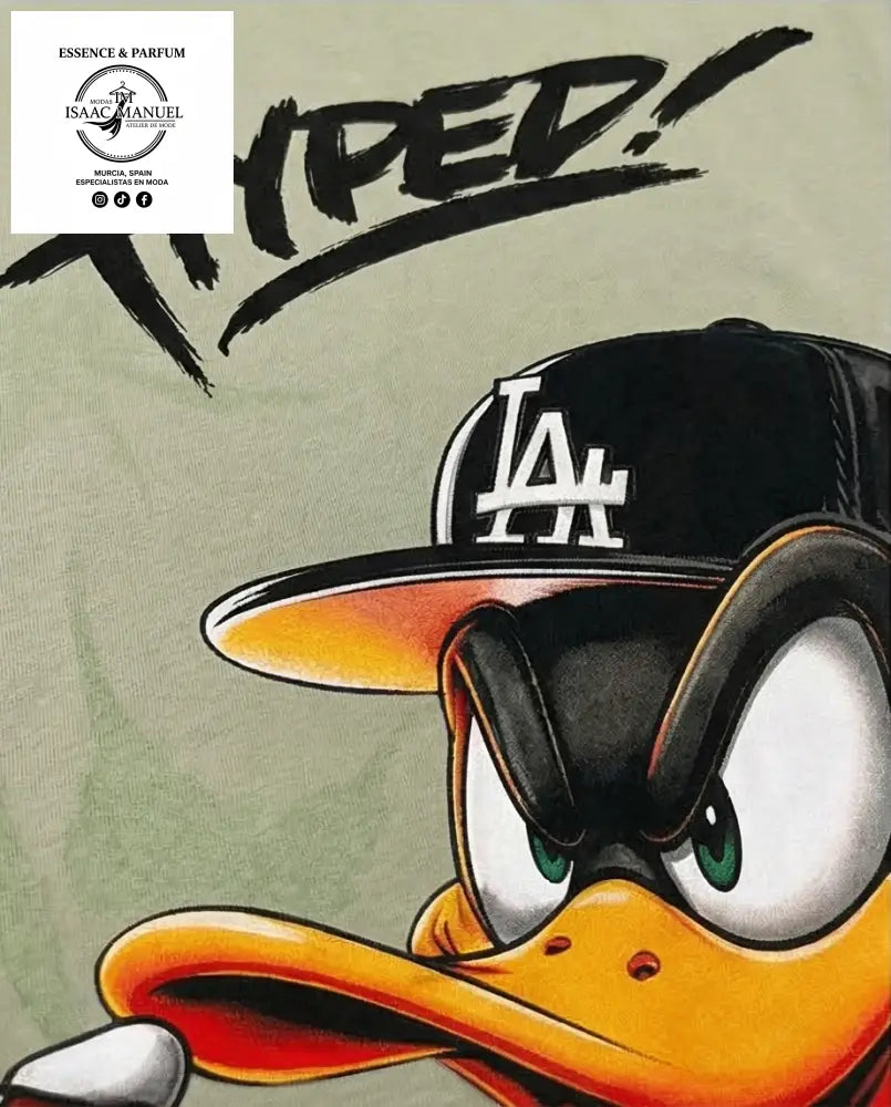 Camiseta Oversize ’Hyped’ Duck – Edición Street Urban QQ2329 Camiseta hombre