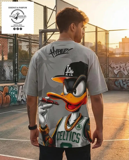 Camiseta Oversize Hyped Duck Edición Street Urban - Algodón 220g unisex estilo urbano