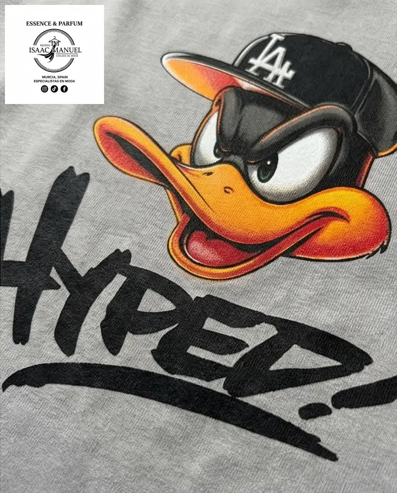 Camiseta Oversize ’Hyped’ Duck – Edición Street Urban QQ2329 Camiseta hombre