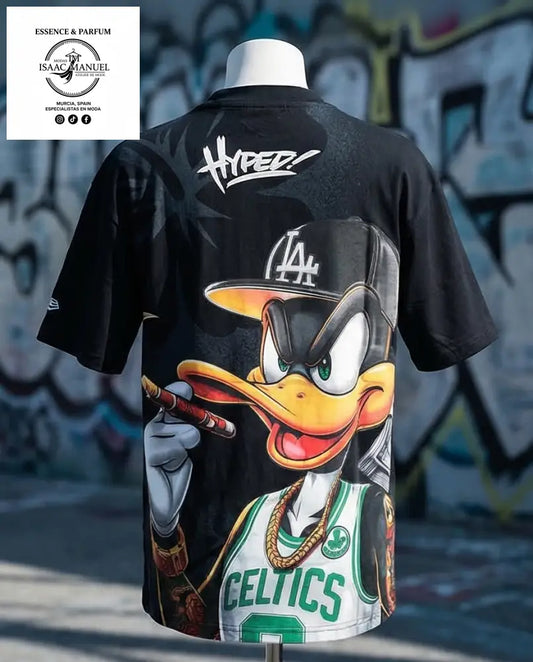 Camiseta Oversize ’Hyped’ Duck – Edición Street Urban QQ2329 Camiseta hombre